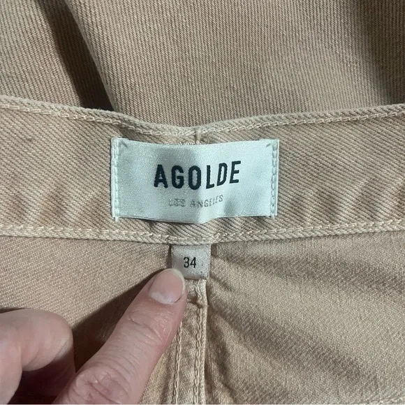 NWT AGOLDE Low Slung Baggy Pink Denim Pants - Picture 12 of 13